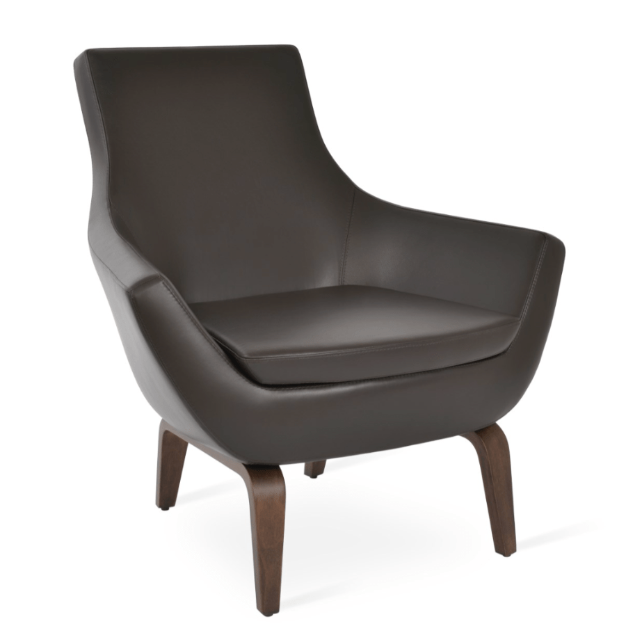 Rebecca Brown Leather Accent Chair - Your Bar Stools Canada