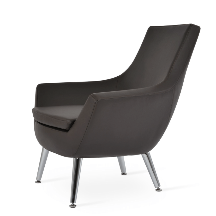Rebecca Brown Leather Accent Chair - Your Bar Stools Canada