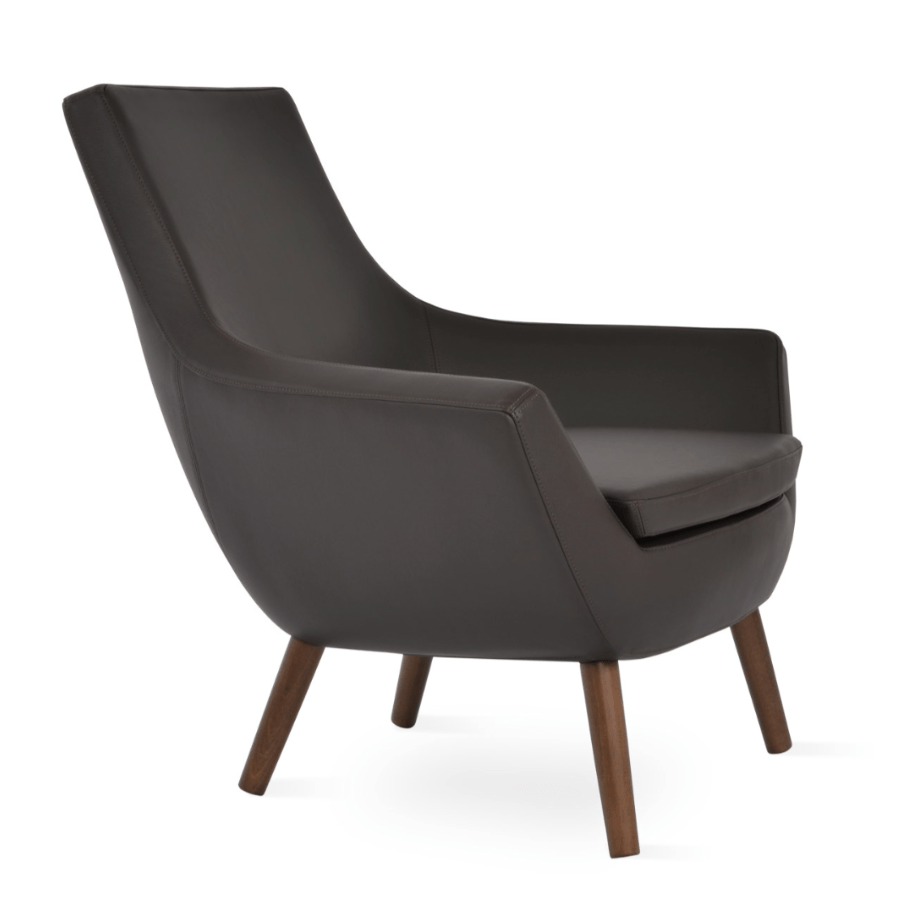 Rebecca Brown Leather Accent Chair - Your Bar Stools Canada