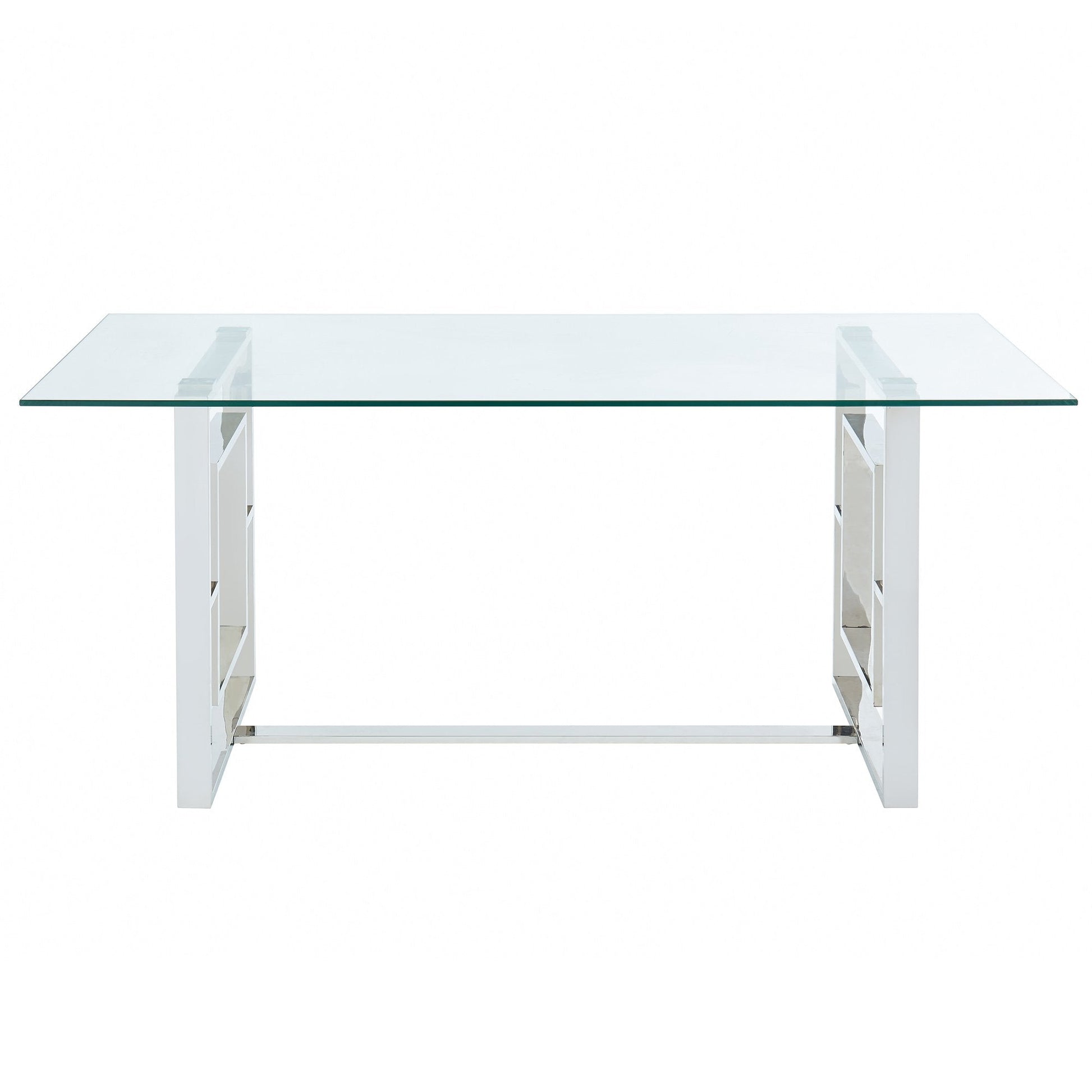 Rectangular Glass Dining Table Eros Silver - Your Bar Stools Canada