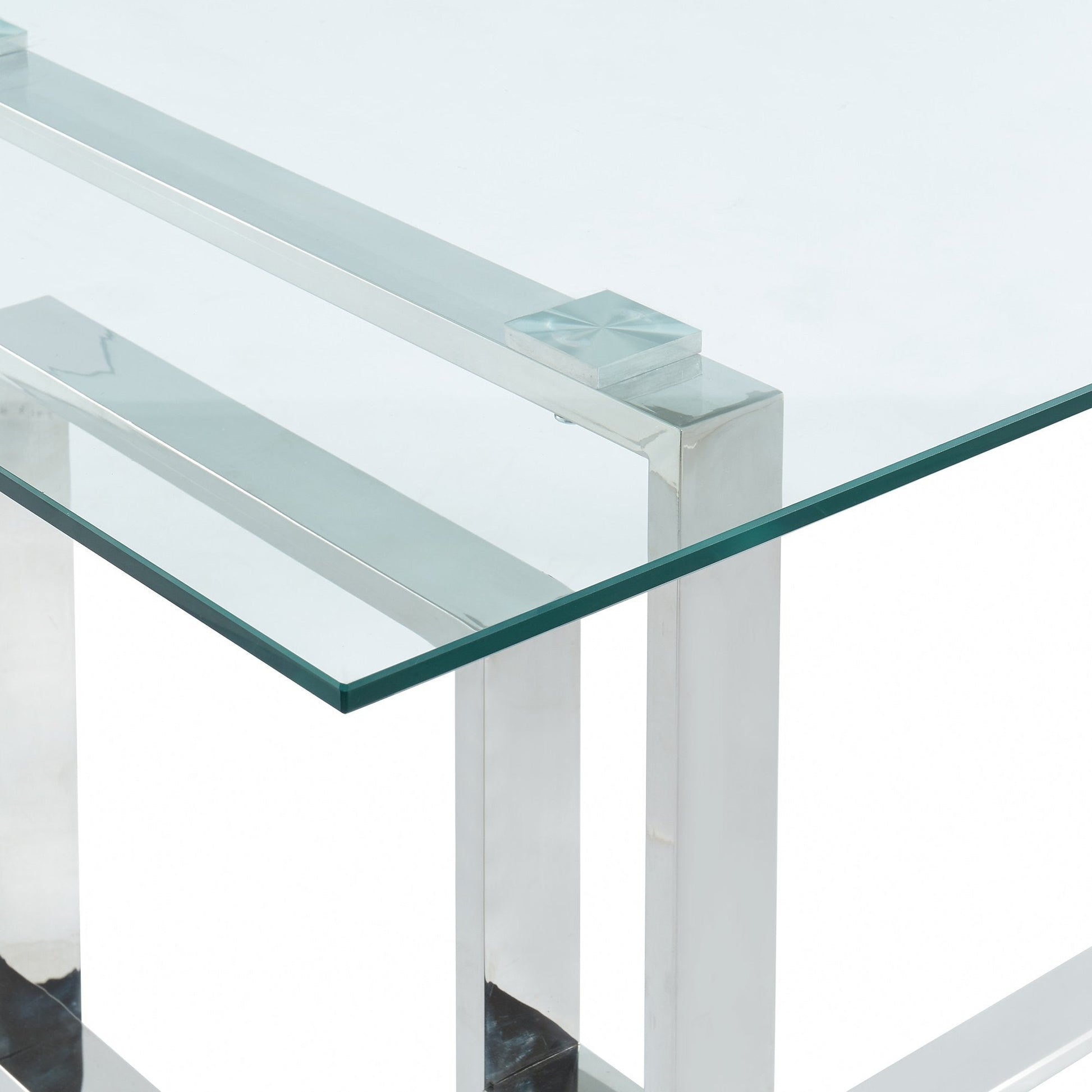 Rectangular Glass Dining Table Eros Silver - Your Bar Stools Canada