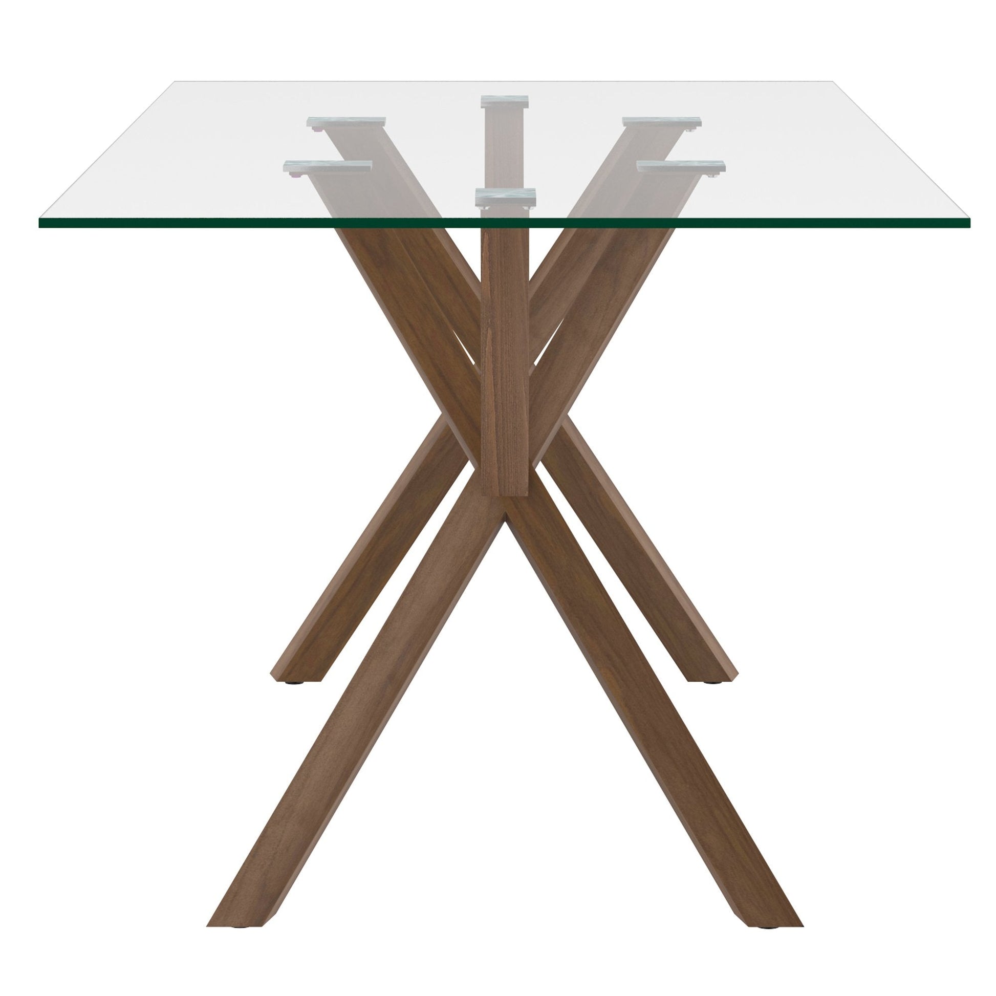 Rectangular Glass Dining Table Stark Walnut - Your Bar Stools Canada