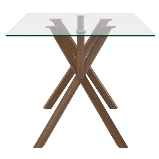Rectangular Glass Dining Table Stark Walnut - Your Bar Stools Canada