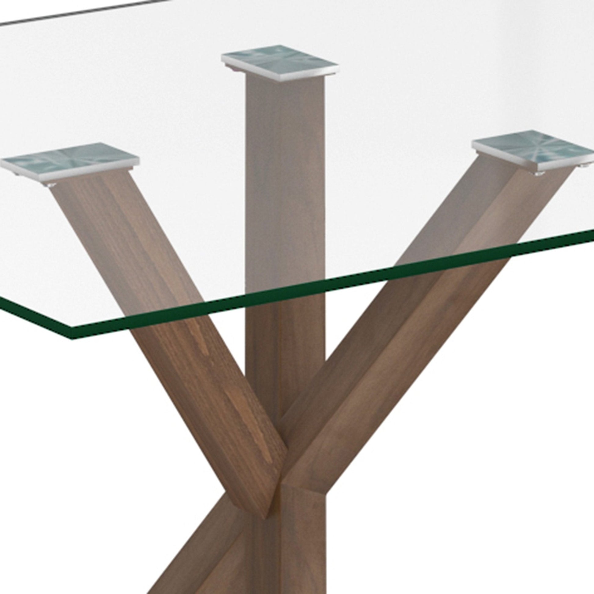 Rectangular Glass Dining Table Stark Walnut - Your Bar Stools Canada