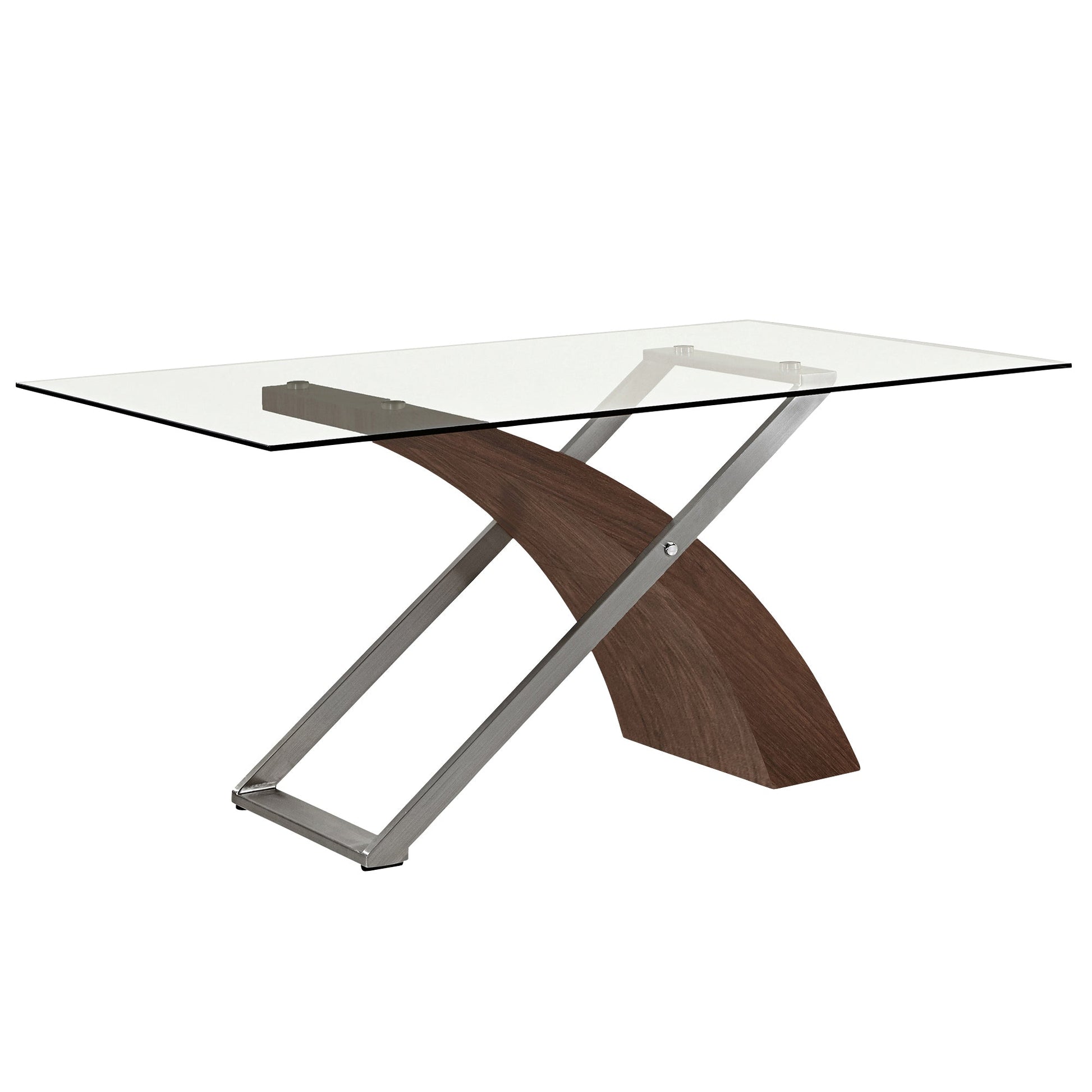 Rectangular Glass Dining Table Veneta Walnut - Your Bar Stools Canada