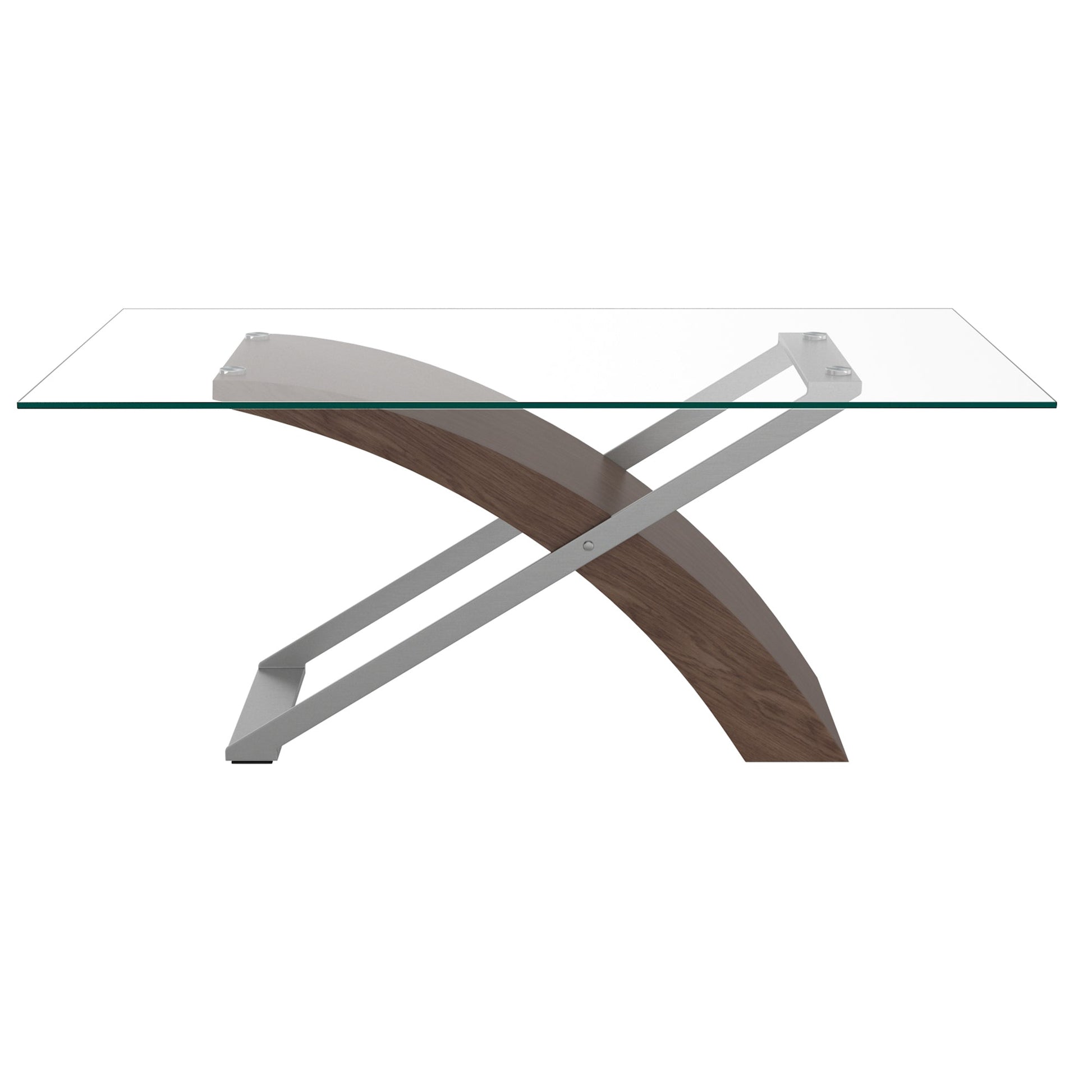 Rectangular Glass Dining Table Veneta Walnut - Your Bar Stools Canada