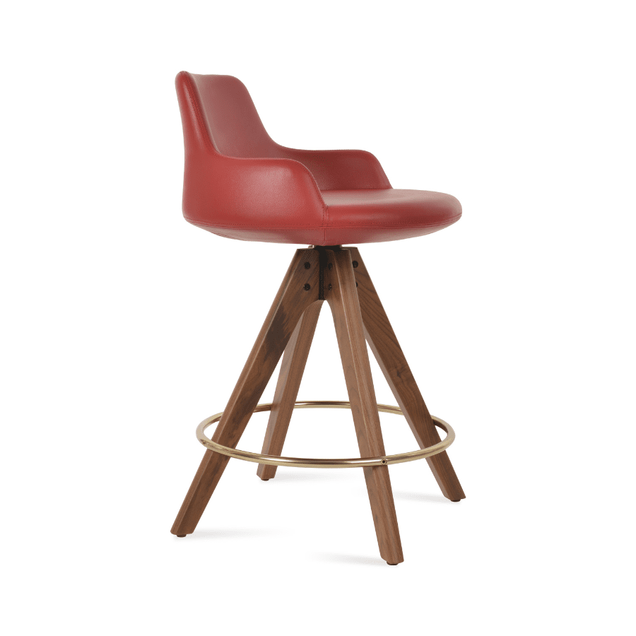 Red Bar Stools Dervish Pyramid Swivel - Your Bar Stools Canada