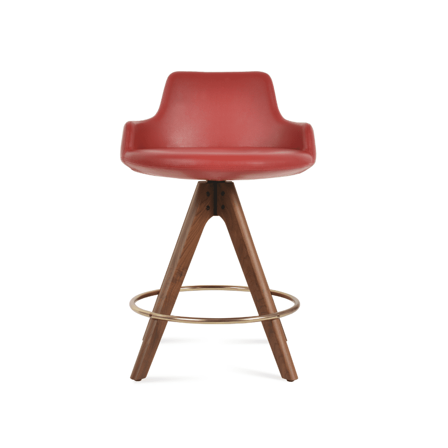 Red Bar Stools Dervish Pyramid Swivel - Your Bar Stools Canada