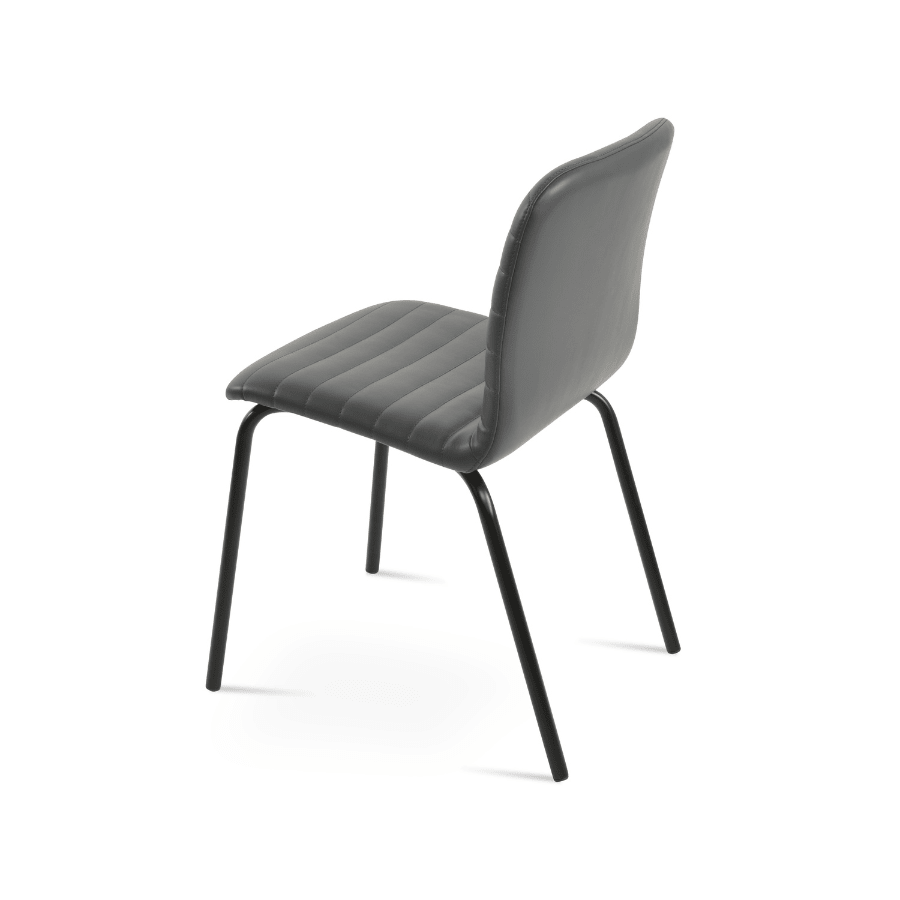 Restaurant Chair | Isa Grey on Black Metal Base - Your Bar Stools Canada
