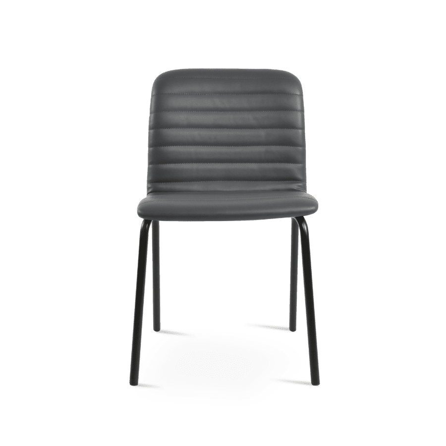 Restaurant Chair | Isa Grey on Black Metal Base - Your Bar Stools Canada