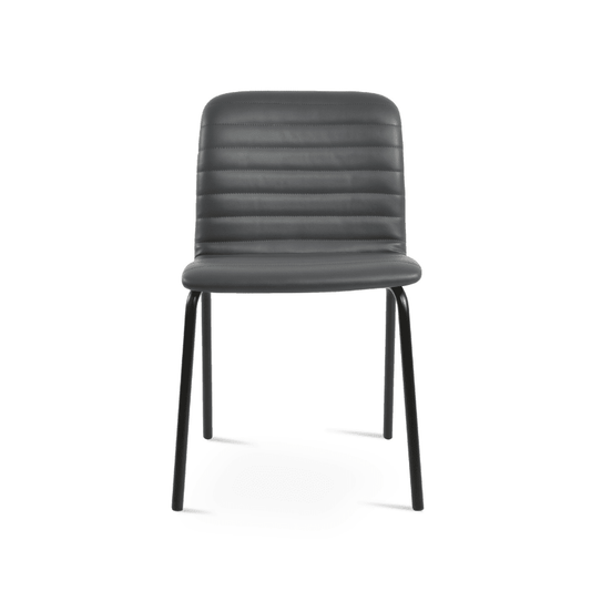 Restaurant Chair | Isa Grey on Black Metal Base - Your Bar Stools Canada
