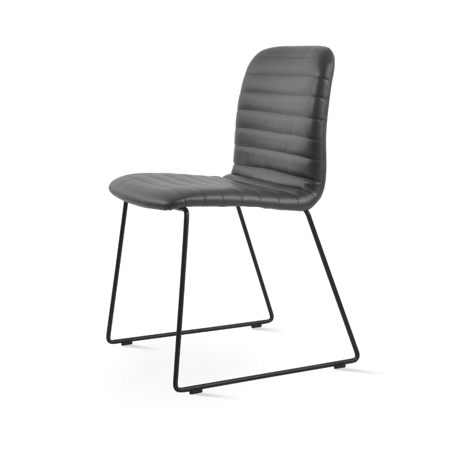 Restaurant Chair | Isa Grey on Black Sled Base - Your Bar Stools Canada