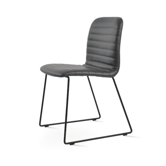 Restaurant Chair | Isa Grey on Black Sled Base - Your Bar Stools Canada