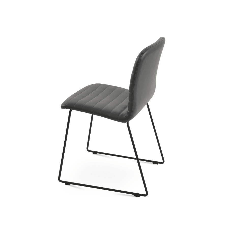 Restaurant Chair | Isa Grey on Black Sled Base - Your Bar Stools Canada