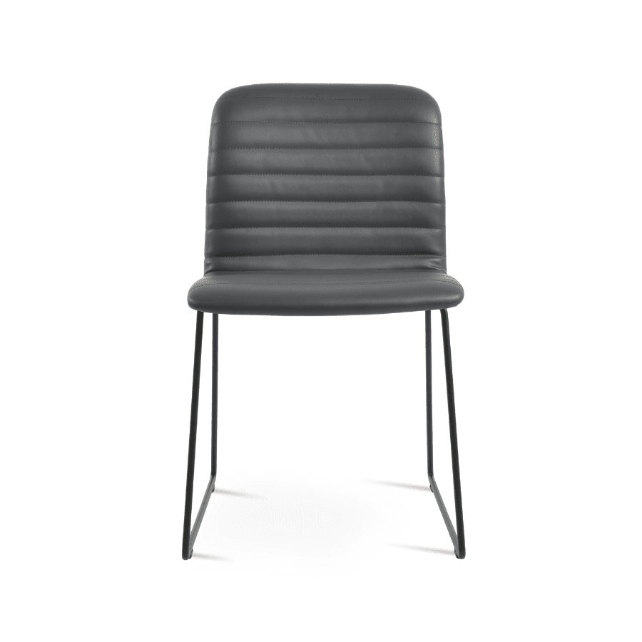 Restaurant Chair | Isa Grey on Black Sled Base - Your Bar Stools Canada