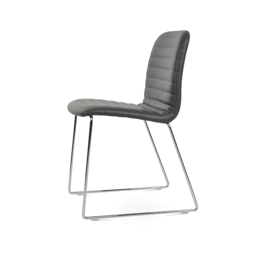 Restaurant Chair | Isa Grey on Chrome Sled Base - Your Bar Stools Canada