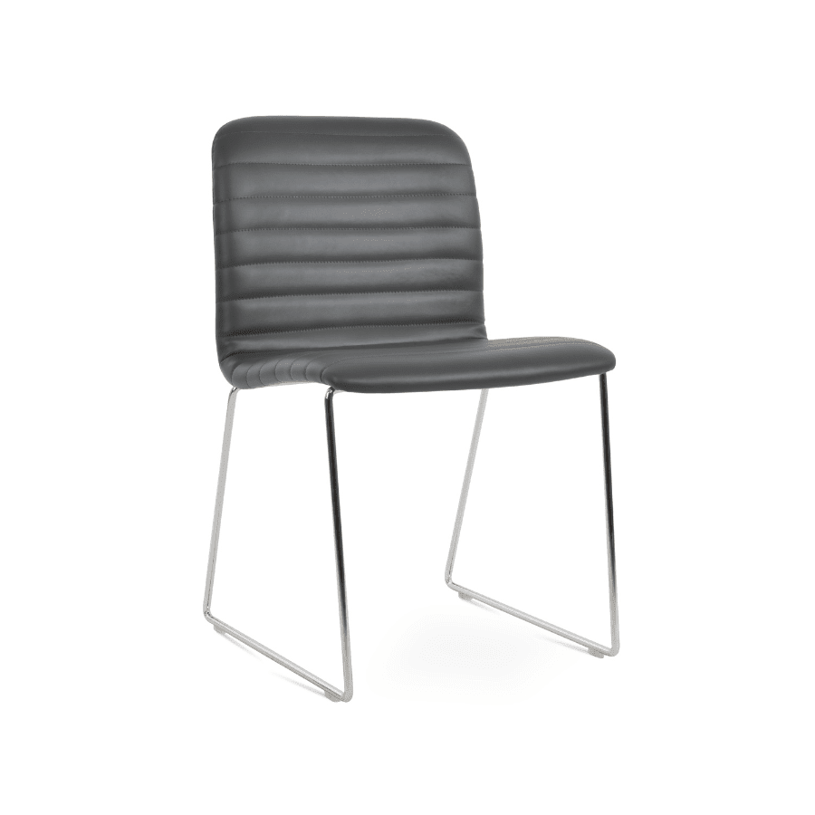 Restaurant Chair | Isa Grey on Chrome Sled Base - Your Bar Stools Canada