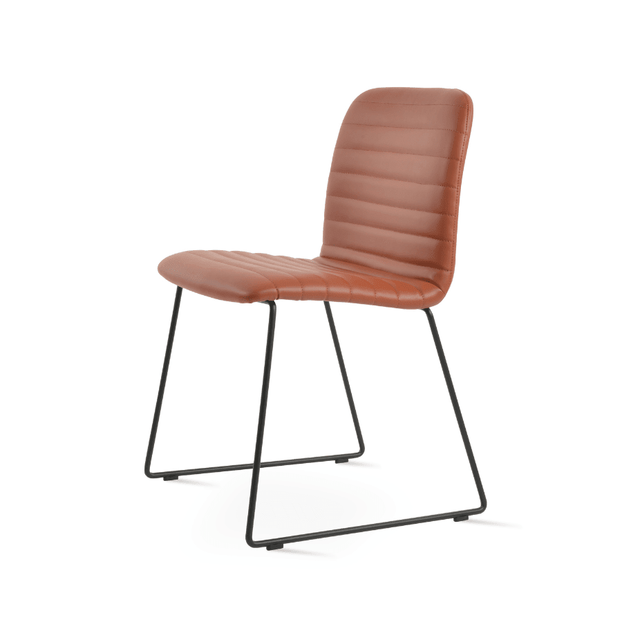 Restaurant Chair | Isa Tan on Black Sled Base - Your Bar Stools Canada