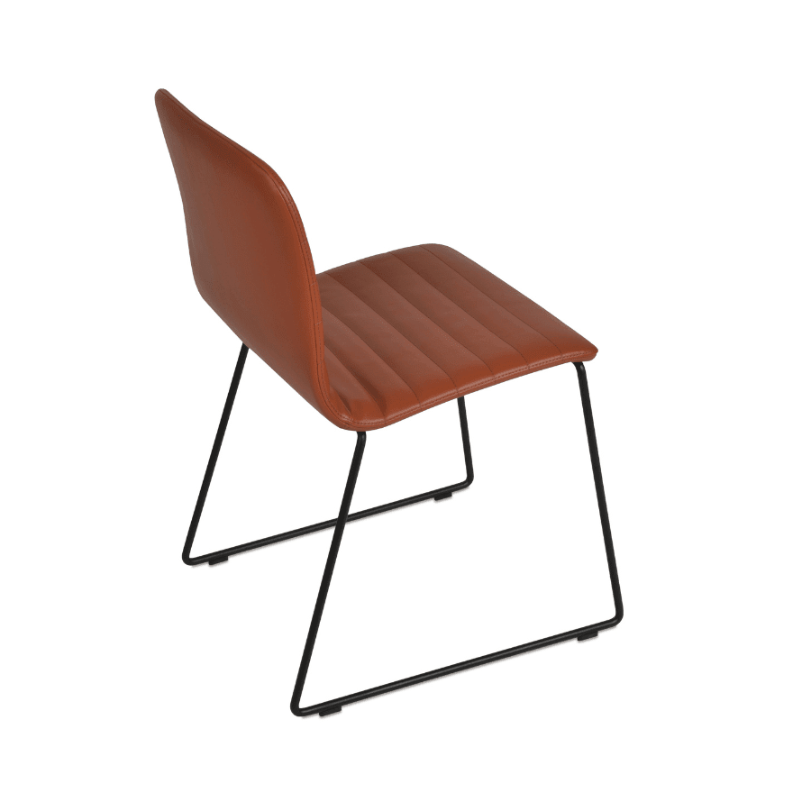 Restaurant Chair | Isa Tan on Black Sled Base - Your Bar Stools Canada