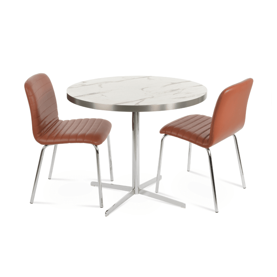 Restaurant Chair | Isa Tan on Chrome Metal Base - Your Bar Stools Canada