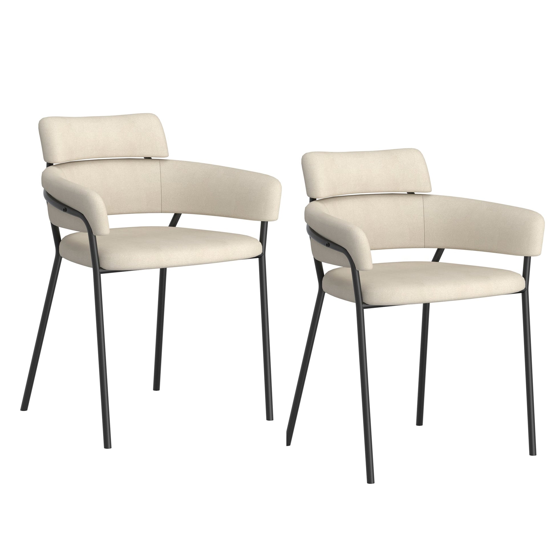 Round Back Dining Chairs | Set of 2 | Axel Cream - Your Bar Stools Canada