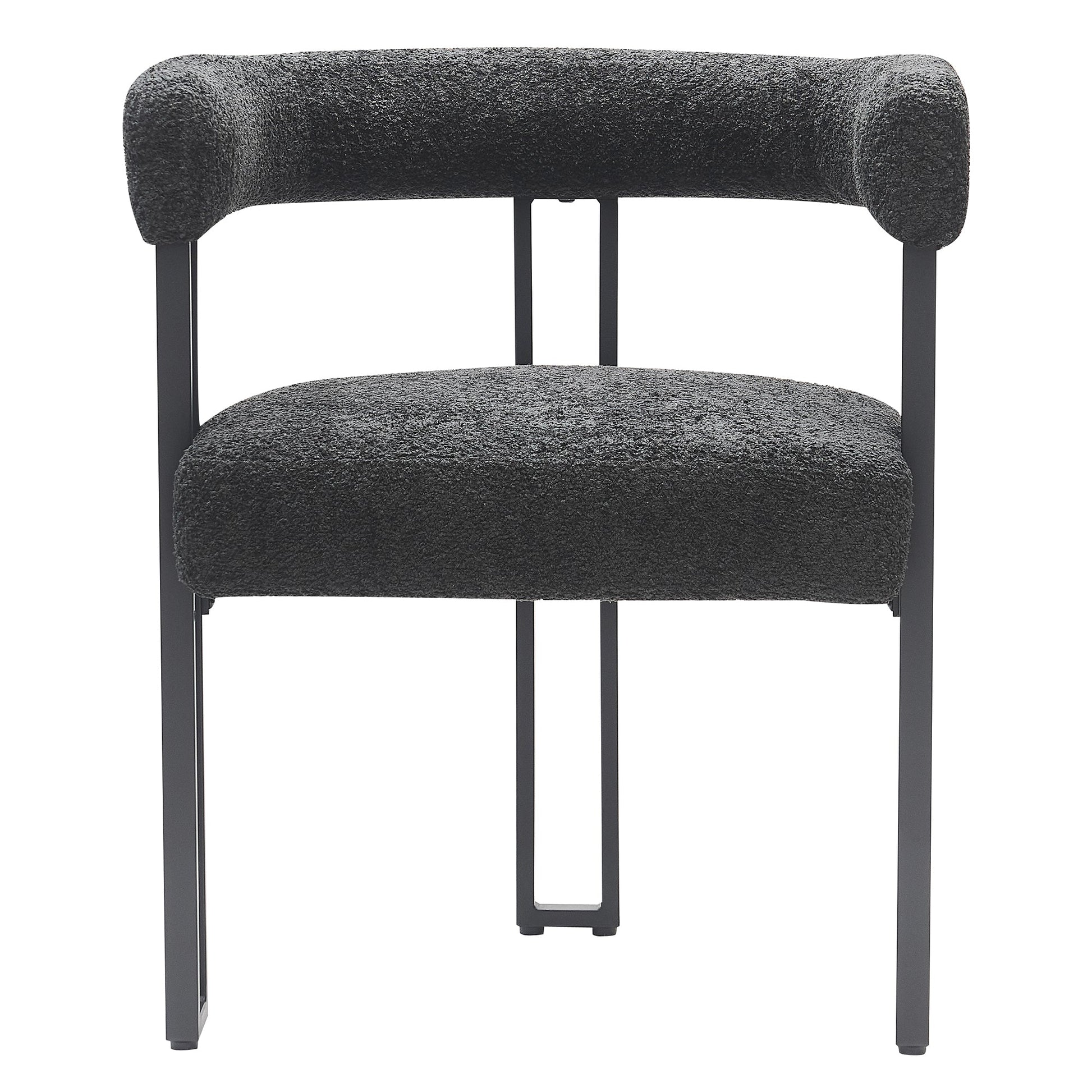 Round Back Dining Chairs | Set of 2 | Scarlet Black Boucle - Your Bar Stools Canada