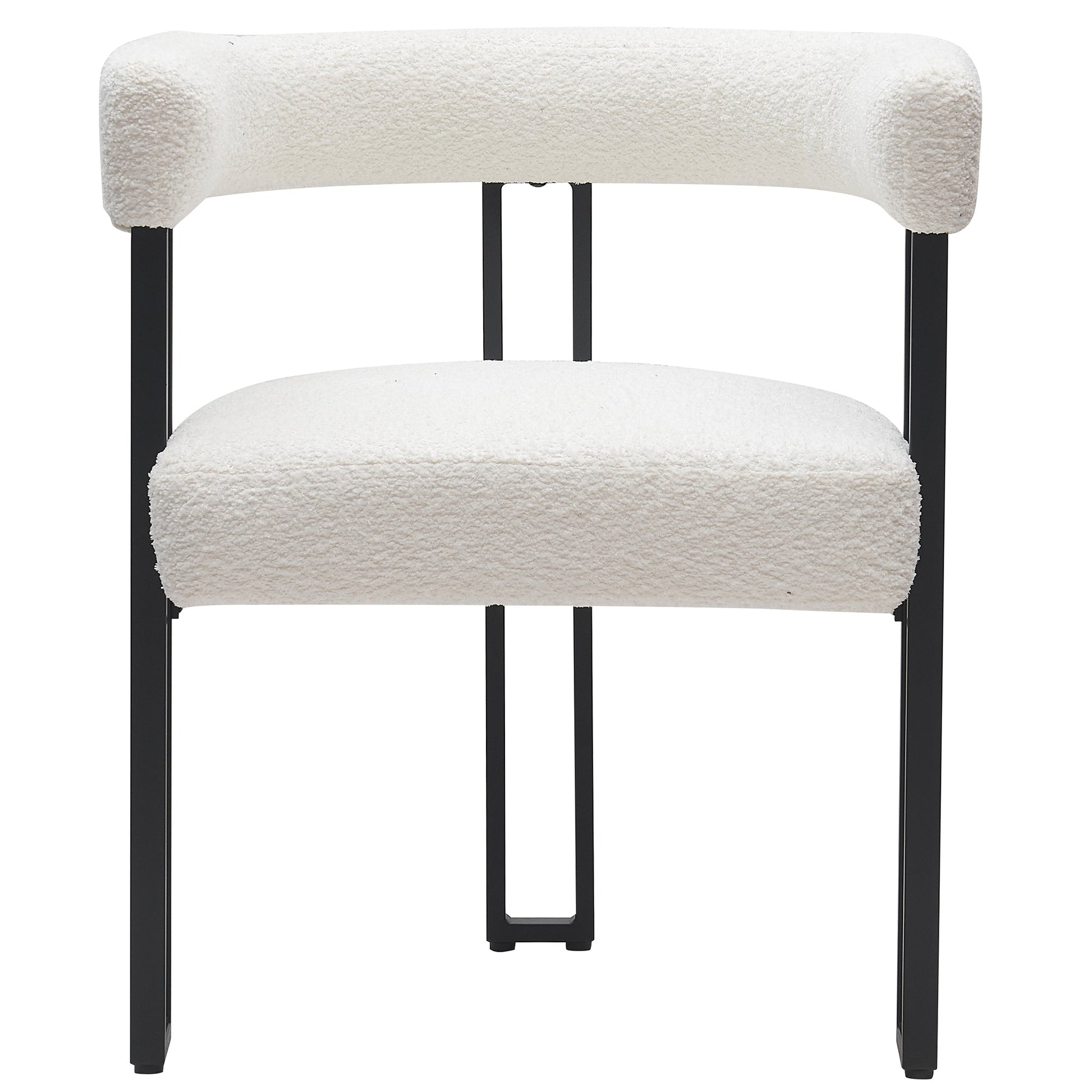 Round Back Dining Chairs | Set of 2 | Scarlet White Boucle - Your Bar Stools Canada