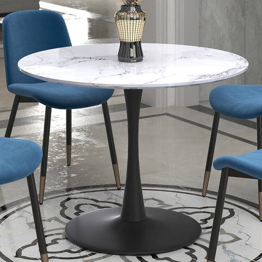 Round Dining Table Zilo 40" Faux Marble Top - Your Bar Stools Canada
