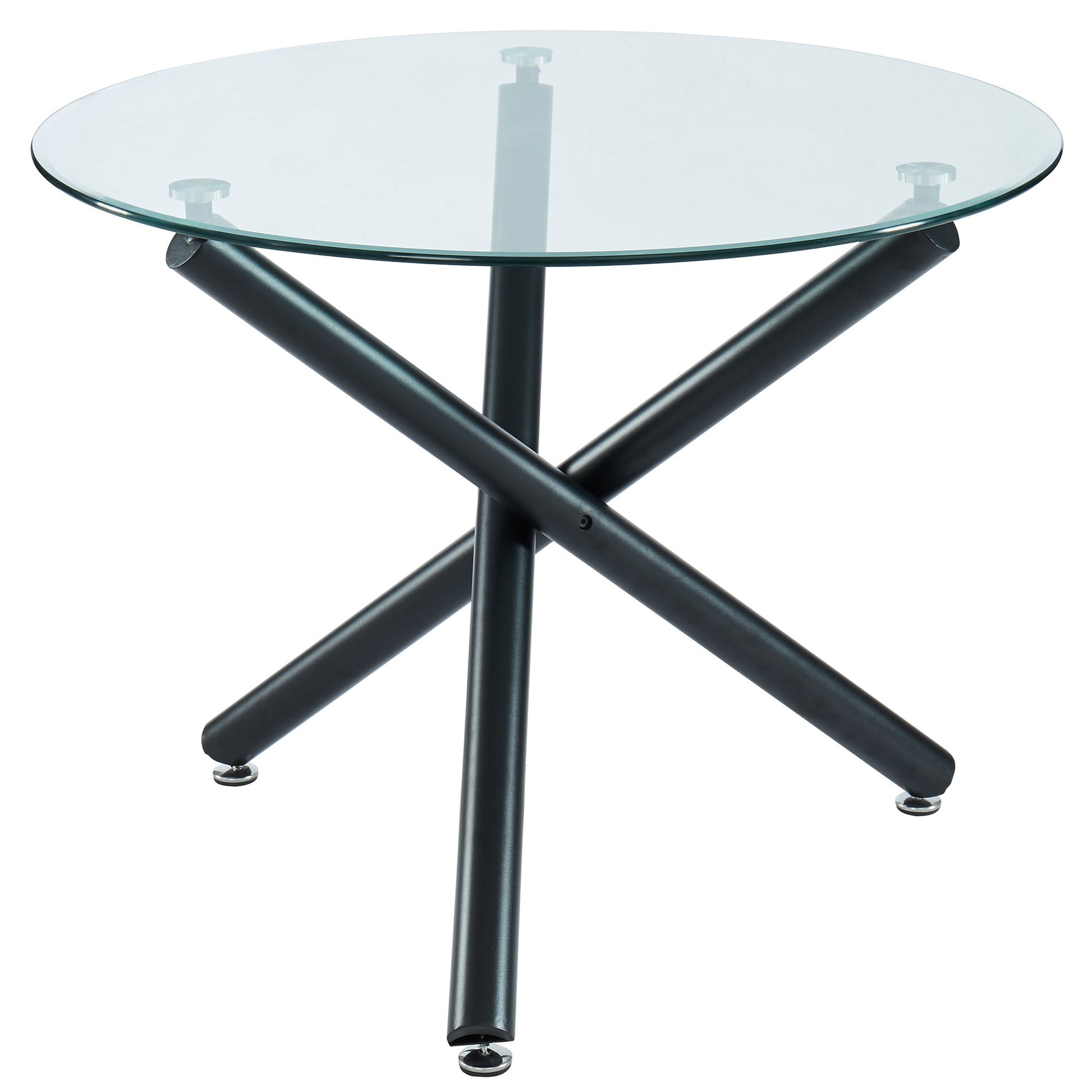 Round Glass Dining Table Rocca Black - Your Bar Stools Canada