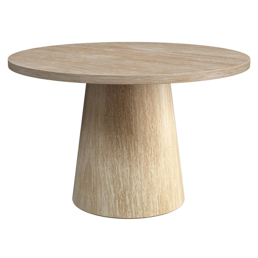 Round Pedestal Dining Table Godiva Light Stone - Your Bar Stools Canada