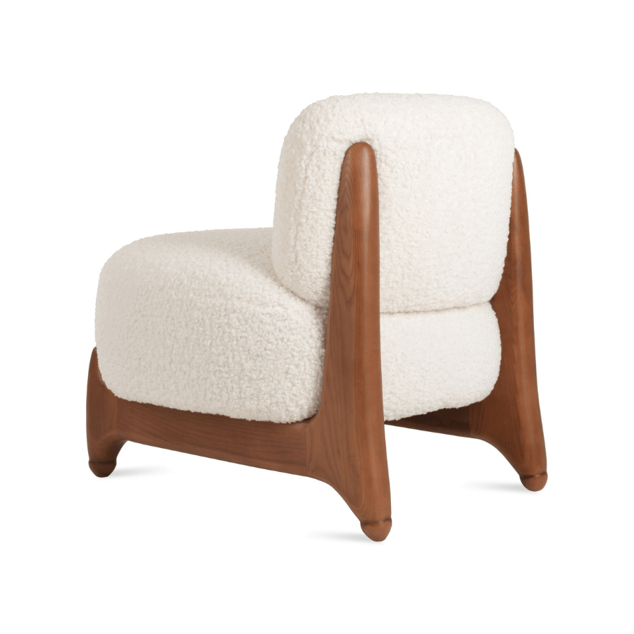 Ryoichi White Single Sofa Chair Walnut - Your Bar Stools Canada