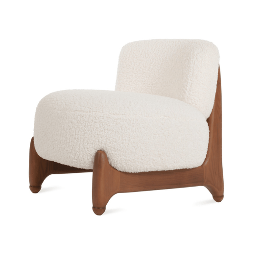 Ryoichi White Single Sofa Chair Walnut - Your Bar Stools Canada