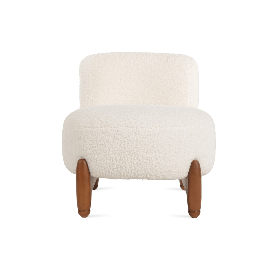 Ryoichi White Single Sofa Chair Walnut - Your Bar Stools Canada