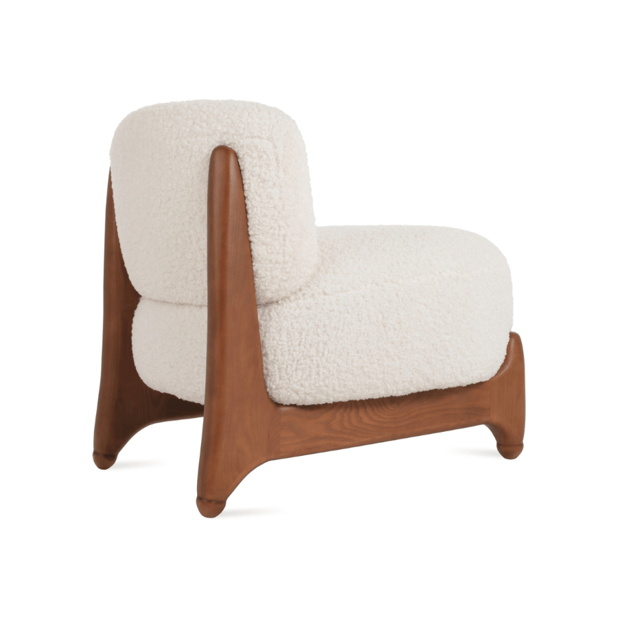 Ryoichi White Single Sofa Chair Walnut - Your Bar Stools Canada