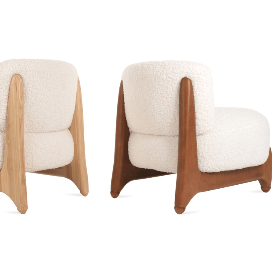 Ryoichi White Single Sofa Chair Walnut - Your Bar Stools Canada