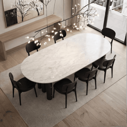 Sanremo Marble Dining Set with 8 Aaron Chairs - Your Bar Stools Canada