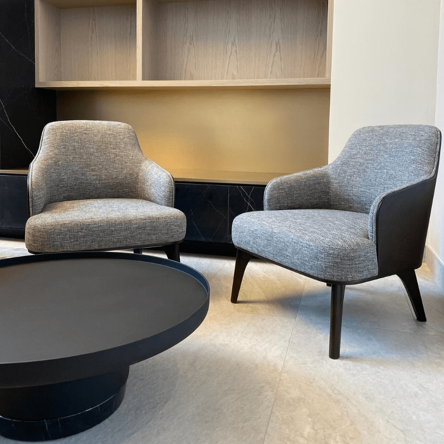 Saphire Rounded Upholstery Armchair - Your Bar Stools Canada