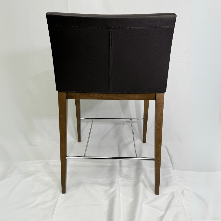 Soho Wood Brown Leather Bar Stools - Your Bar Stools Canada