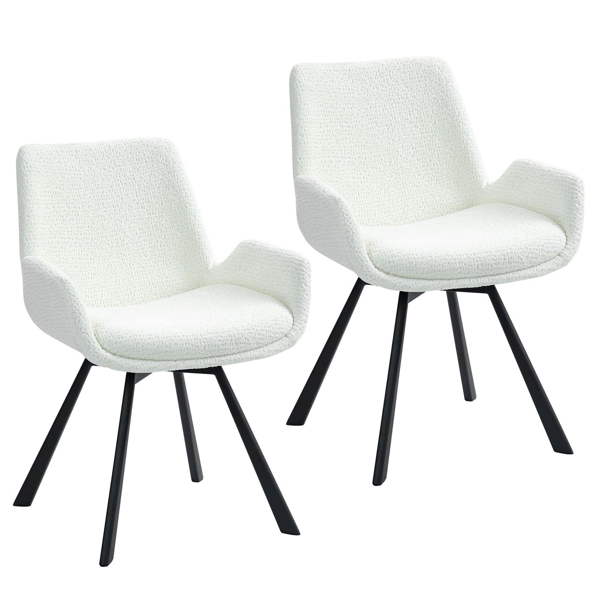 Swivel Dining Chairs | Set of 2 | Signy Cream Velvet - Your Bar Stools Canada