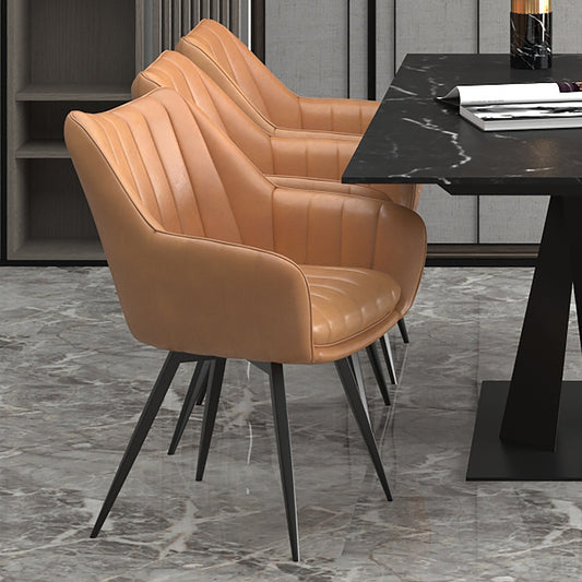 Swivel Dining Chairs | Set of 2 | Talon Brown Leather - Your Bar Stools Canada
