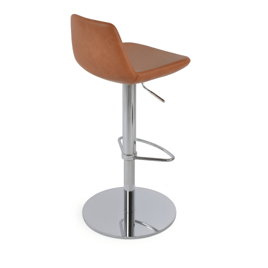 Tan Leather Bar Stools Pera Piston - Your Bar Stools Canada