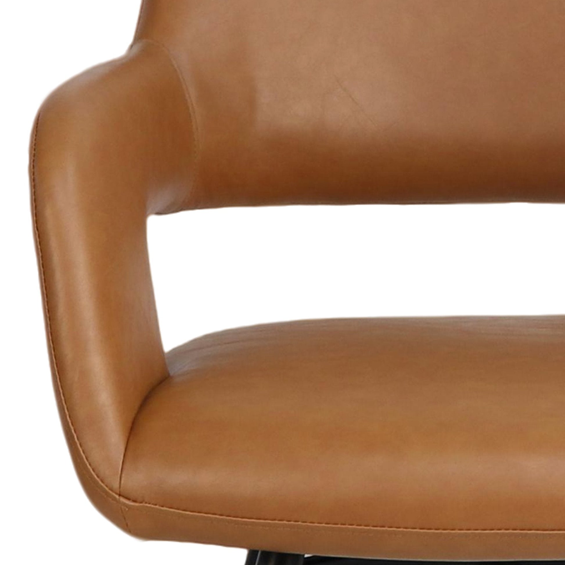 Tan Swivel Dining Chairs Set of 2 – Ryder Faux Leather Accent Chairs - Your Bar Stools Canada