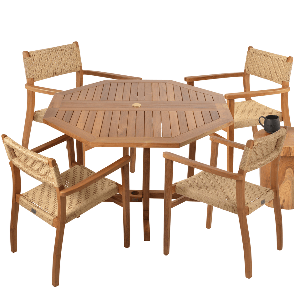 Teak Outdoor Dining Set for 4 Palermo-Your Bar Stools Canada