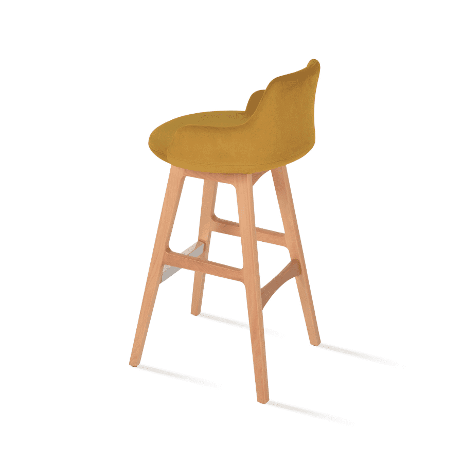 Velvet Bar Stools Dervish Wood - Your Bar Stools Canada
