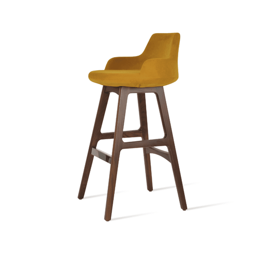Velvet Bar Stools Dervish Wood - Your Bar Stools Canada