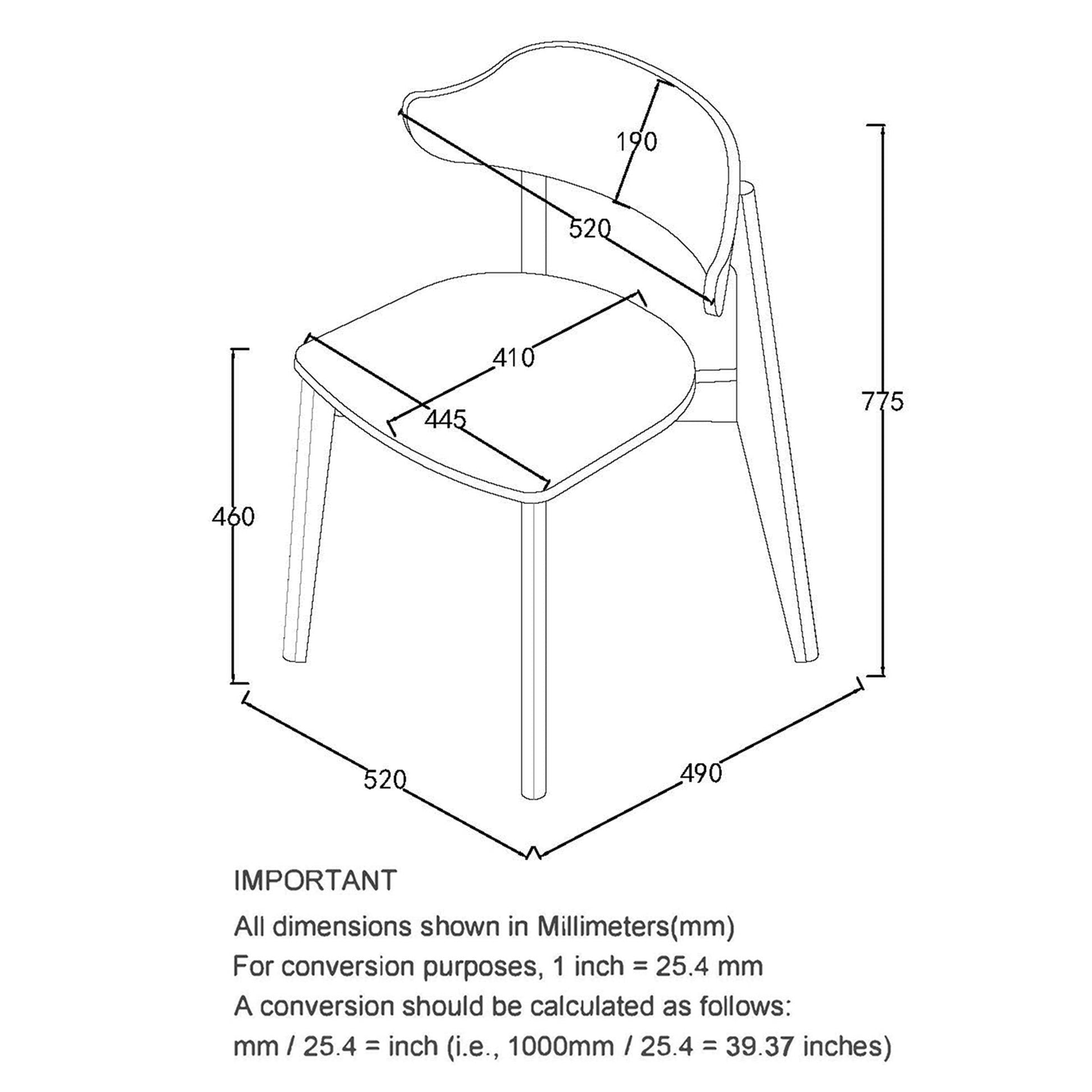 Walnut Dining Chairs Set of 2 | Khari Mid - Century Wood Chairs - Your Bar Stools Canada