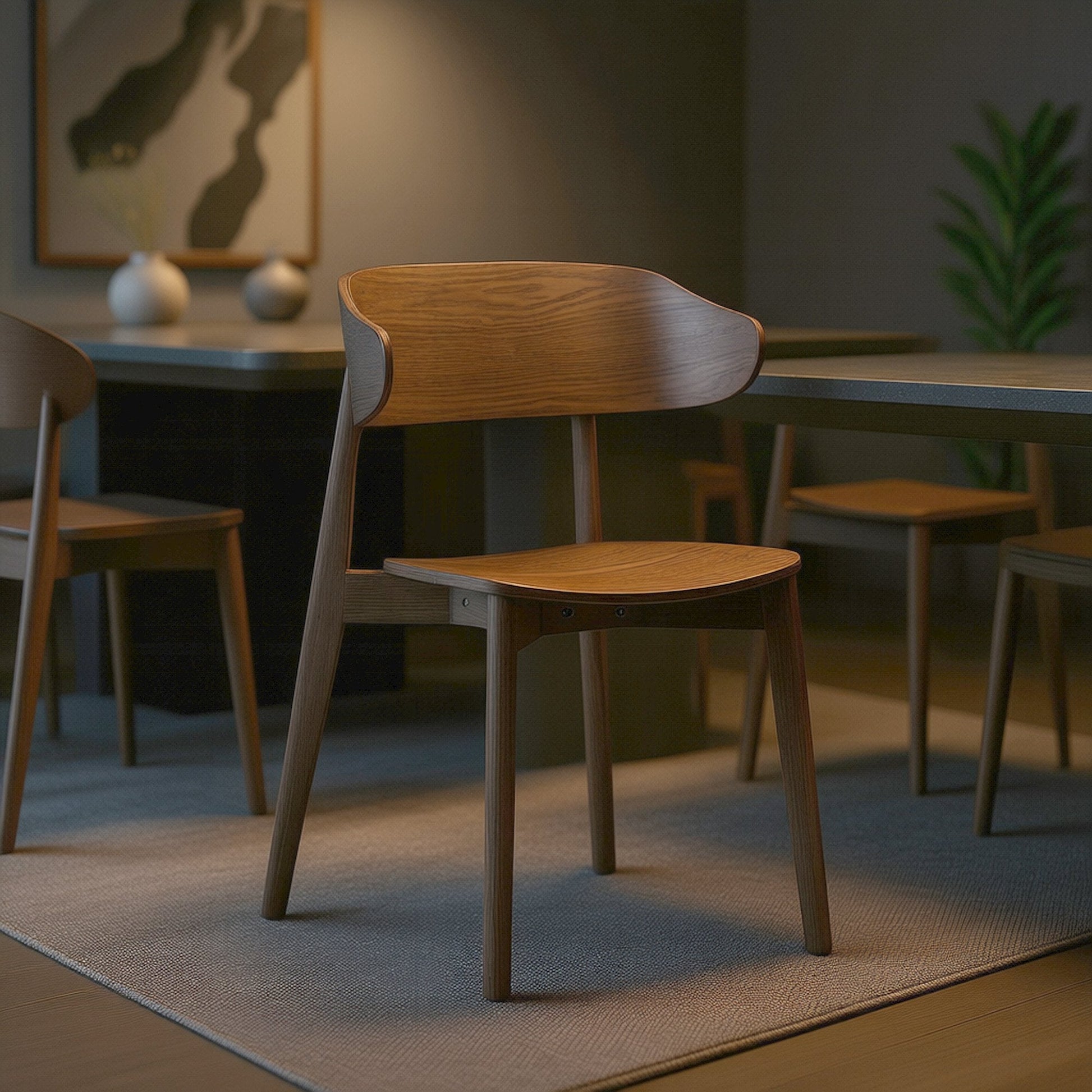 Walnut Dining Chairs Set of 2 | Khari Mid - Century Wood Chairs - Your Bar Stools Canada