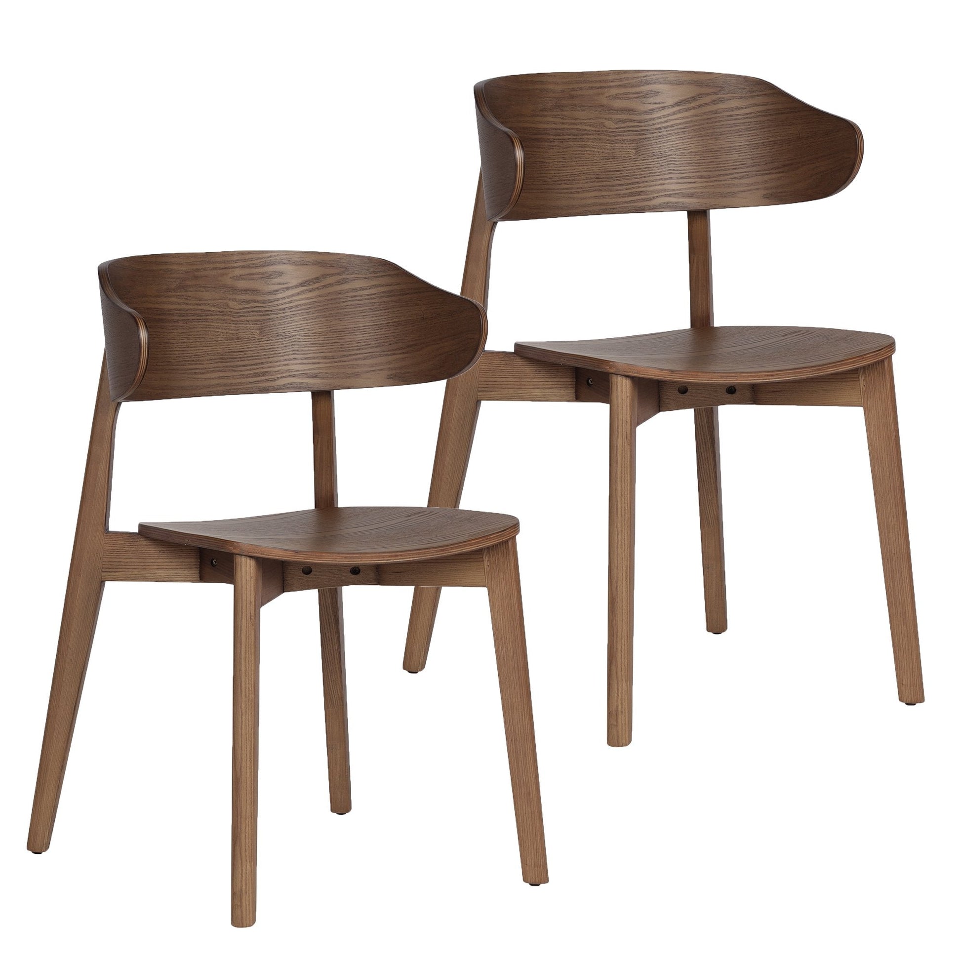 Walnut Dining Chairs Set of 2 | Khari Mid - Century Wood Chairs - Your Bar Stools Canada