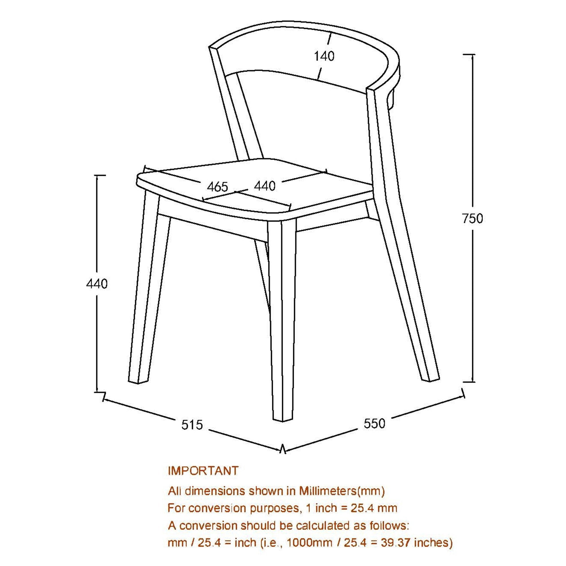 Walnut Dining Chairs Set of 2 | Nicco Mid - Century Wood Chairs - Your Bar Stools Canada