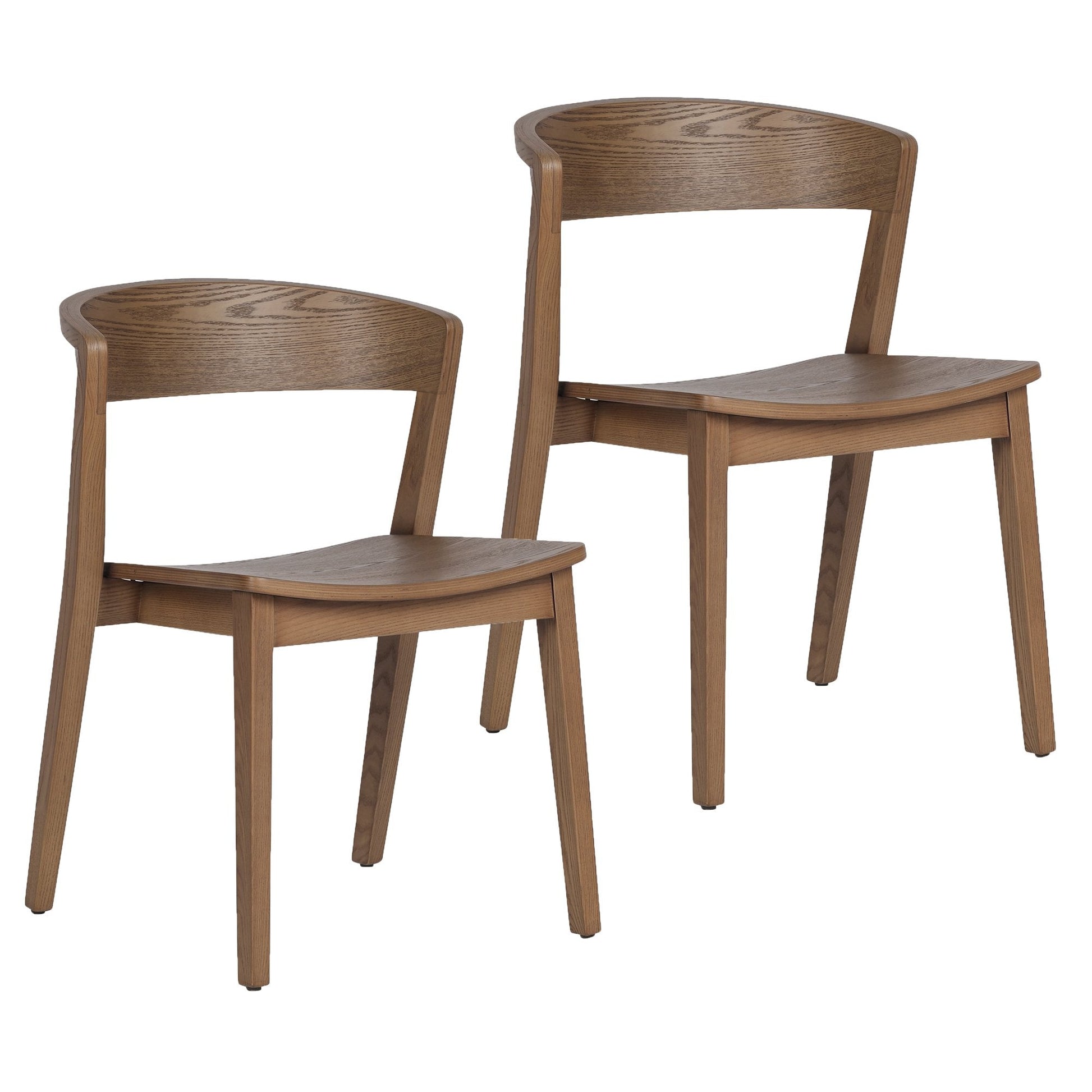 Walnut Dining Chairs Set of 2 | Nicco Mid - Century Wood Chairs - Your Bar Stools Canada
